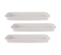 Toddmomy Plastique Plateaux Rectangulaires Lot de 3 pour Pots de Fleurs | Blanc, Légers et Résistants au Soleil, pour Jardinage et Espace de Vie, Base Utile