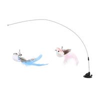 Toddmomy Plumage pour Chat Ventouse Jouet Interactif en Acier 3 Pièces Solide et Flexible pour d'Intérieur Stimule l'exercice Bien-