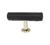 Toddmomy Poignée de Tiroir en Cuir PU et Alliage de Zinc Forme T Finition Noire Poignée Courte Vintage pour Commode Armoire et Placard Accessoire Meuble Design Rétro Installation