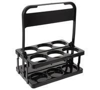 Toddmomy Porte-Bouteilles de Sport Portable 6 Compartiments en Plastique Noir Support de Rangement pour Bouteilles d'eau Casier Réutilisable pour Football et Activités Collectives