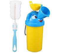 Toddmomy Pot De Toilette Portable Pour Garçon Et Bébé, Urinoir D'urgence De Voyage, Plastique Abs Jaune, Compact Et Léger, Apprentissage Propreté à La Maison, Camping, Voiture, Kit Brosse De Nettoyage