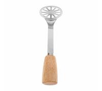 Toddmomy Presse-purée en Acier Inoxydable Manche en Bois Confortable, Multifonctionnel pour Pommes de Terre et Patates Douces, Maison Camping