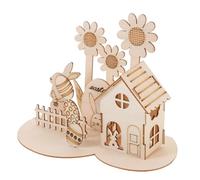 Toddmomy Puzzle Bois DIY Thème Pâques pour Garçon Fille et Adultes Kit de Construction avec Lapin Œuf Décoratif Tournesol et Petite Maison Éducatif pour Tout Petits