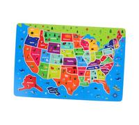 Toddmomy Puzzle Éducatif 3D des États-Unis pour Garçon et Filles Jeu de Cartes en Bois Développe la Conscience Géographique Activité Ludique pour Garçons et Filles Puzzle