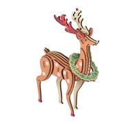 Toddmomy Puzzle Renne Bois DIY pour Garçon Fille Décoration Festive de Table de Noël Activité Familiale Ludique et Éducative Modèle Artisanal Unique pour Ambiance Hivernale