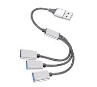 Toddmomy Répartiteur USB Multiple Compatible Imprimante en Alliage D'aluminium Argenté Portable 1 Port Mâle vers 3 Ports Femelles 5v/2a pour Ordinateur Portable