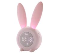 Toddmomy Réveil avec Veilleuse Lapin, Horloge de Bureau USB Rechargeable