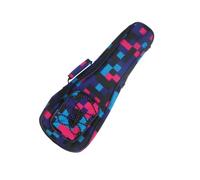 Toddmomy Sac à Ukulélé Rembourré Coton Sac Double Épaule avec Motif Floral et Carreaux pour Hommes et Femmes Protection Complète pour Instruments Musicals Rouge