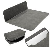 Toddmomy Sacoche Ordinateur Portable Grise avec Pochette Zippée pour Câble et Adaptateur Housse Matelassée de Protection Anti-chocs Étui de Transport Fin et Léger pour Homme et Femme