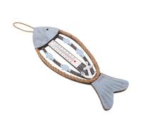 Toddmomy Sculpture Murale Poisson En Bois 3d Décor Côtier Pour Chambre Et Couloir, Thermomètre Mural Vintage Arête De Poisson, Décoration Nautique Rustique Colorée