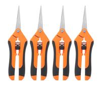 Toddmomy Sécateur de Jardin Professionnel Lot de 4 Ciseaux de Jardinage en Acier Inoxydable Lame Droite Poignée Antidérapante Orange Outil de Taille-Verger pour Fleurs Bourgeons et