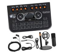 Toddmomy Set Mixeur Audio avec Microphone Condensateur Carte Live avec Modulateur Vocal Équipement Streaming Podcast pour Enregistrement et Diffusion