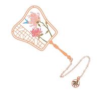 Toddmomy Signet Unique Marque-page de Style Chinois en Métal, Éventail, Rose Doré, Fin et Léger, Robuste, pour Cahiers et Manuels, Étudiants et Écrivains