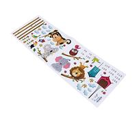 Toddmomy Sticker Mural Autocollant Animal Amovible Toise Murale pour Garçon et Filles Motif Dessin Animé Éléphant et Lionceau Pvc Sûr Décoration Chambre Bébé Mesure Croissance