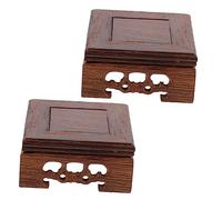 Toddmomy Support en Bois pour Présentation De Théière Et Vase Lot De 2 Bases Carrées Résistantes pour Exposition Artisanale, Socles Polyvalents pour Plantes, Statues Ou Objets Décoratifs