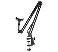 Toddmomy Support Pliable pour Téléphone Portable Pince Polyvalente en Métal Noir, Angle Réglable et Design Pliable pour Appels Vidéo et Streaming en Direct