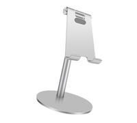Toddmomy Support Téléphone Bureau Télescopique et Rotatif Aluminium Porte-Tablette Ajustable pour Smartphone et Tablette Rack de Stockage Stable et Pliable Argenté Soulage Cervicale Usage