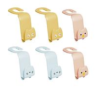 Toddmomy Supports Métalliques Crochet De Suspension D'appui-tête 6Pcs Car Headrest Hook Cartoon Back Organizer Hanger Storage Hooks for Universal Vehicle Car Purse Groceries Bag Handbag