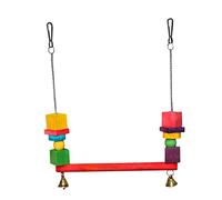 Toddmomy Suspendu Parrot Balançoire Debout Swing à Oiseaux drôle Petit écureuil Jouer Mastication perchoirs Perche Pont de Stand de Perroquet Bambou Couleur Aléatoire