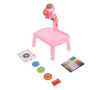 Toddmomy Table à Dessin Lumineuse Éducative Projecteur de Dessin pour Garçon Fille Bureau Apprentissage Multifonction avec Motif Faon Rose Pédagogique pour Développer Patience et Cognition