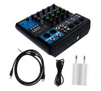 Toddmomy Table de Mixage Audio Canaux pour PC avec Préamplificateurs Micro Basse Nuisance Console de Mixage Stéréo Indépendante Adaptée Karaoké Live et Enregistrement Boîtier Prise Eu