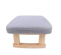 Toddmomy Tabouret Rembourré en Bois, Petit et Portable, Gris, Bois Massif et Coton-Lin, Multifonction, Repose-Pieds, Tabouret de Yoga, pour Changer de Chaussures, Salon et Entrée