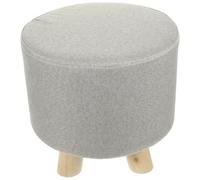 Toddmomy Tabouret Rond en Bois Siège en Tissu, Petit Tabouret Décoratif Stable et Ergonomique, comme Repose-Pied Canapé ou Escabeau pour Changer de Chaussures