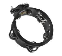 Toddmomy Tambourin Rond en Bois et Métal Son Clair et Polyvalent, Instrument de Musique Noir pour Batterie, pour Percussion et Performances Musicales