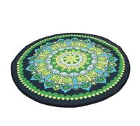 Toddmomy Tapis Rond Mandala Lavable en Machine, en Non-tissé et Fibre Polyester, Facile à Nettoyer, pour Salon et Tatami, Design Simple et Élégant Vert