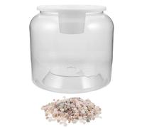 Toddmomy Terrarium Tortue Transparent Étanche avec Couvercle, Aquarium D’élevage Rond 4 L, Kit avec Gravier 400 G, Habitat Sécurisé pour Petits Reptiles et Tortues Terrestres