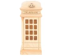 Toddmomy Tirelire en Bois Forme Cabine Téléphonique Kaki Non Peinte Décorative pour Bureau et Adolescents Adultes Style Simple