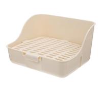 Toddmomy Toilette pour Lapin Portable en Plastique Blanc, Bac à Litière Compact pour Apprentissage Propreté en Parc ou Jardin