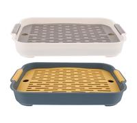 Toddmomy Toilettes pour Lapins en Plastique 2 Pièces Fond Plat Antidérapant et Clôture Surélevée, Litière Intérieure pour Petits Animaux comme Lapins et Cochons d'Inde