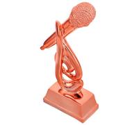 Toddmomy Trophée Microphone en Résine Or, Décoration de Bureau Polyvalente Design Unique pour Événements d'entreprise et Concours de Chant