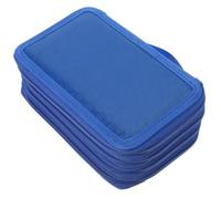 Toddmomy Trousse à Crayons Multicouche pour Élève, Grosse Capacité Bleu | Organiseur de Papeterie en Toile Oxford, Rangement Spacieux, Toucher Confortable, pour Fournitures Scolaires