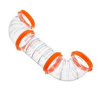 Toddmomy Tunnel DIY pour Hamster Accessoires Cage Modulable Acrylique Orange avec Tube Droit Court Tubes C Anneaux Espace Sécurisé et Jeu Interactif pour Petits Rongeurs