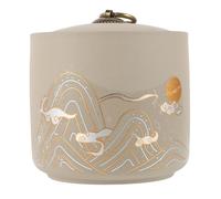 Toddmomy Urne De Crémation en Céramique Mini Urne Souvenir Urne Funéraire Commémorative pour Cendres Humaines Cendres d'animaux (Motif De Montagne)