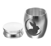 Toddmomy Urne Funéraire en Acier Inoxydable pour Petits Animaux de Compagnie, Forme Lapin, Urne Hermétique et Sécurisée, pour Conserver Les Souvenirs