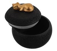 Toddmomy Urne Funéraire pour Chat Compacte 350 ML en Ciment Noir, Boîte à Souvenirs pour Animaux de Compagnie Disparus, Coffret Commémoratif Étanche pour Cendres, Souvenir Commémoratif