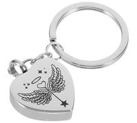 Toddmomy Urne pour Animaux De Compagnie Mémorial Porte-clés Perles Chaîne De Portefeuille Pendentif Commémoratif Urne Pendentifs Clés D'urne Chien Urnes pour Cendres Silver Acier Au Titane