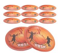 Toddmomy Vaisselle en papier 40 pièces motif basketball orange, construction solide en PE, idéale pour fêtes à thème sportif ou camps d'été