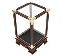 Toddmomy Vitrine de Collection Bois de Poulet Noir avec Couvercle Verre Transparent et Base Noire Boîte Exposition Anti-poussière pour Figurines Statues et Maquettes