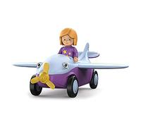 Toddys by siku 0109, Conny Cloudy, Avion à trois Pièces Assemblables, Figurine Mobile incluse, Moteur à Traction-Propulsion de haute qualité, Lila/Bleu-ciel, A partir de 12 mois