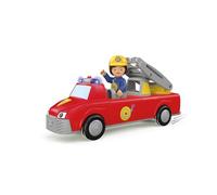 Toddys by siku 0144, Harry Helpy, Camion de Pompiers en 3 pièces avec son et lumière, Assemblable, avec une figurine mobile et une échelle, Moteur à volant de haute qualité, Rouge/jaune, dés 12 mois
