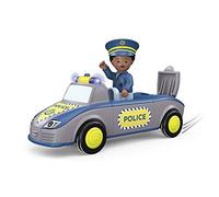 Toddys by siku 0148, Tom Trusty, Voiture de Police 3 pièces avec Son et Lumière, Peut être assemblée, Comprend une figurine mobile, Moteur à volant de haute qualité, Bleu/gris, À partir de 12 mois