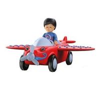 Toddys by siku 0116, Leo Loopy, Avion à 3 Pièces Assemblables avec Son et Lumière, Figurine Mobile incluse, Moteur à Traction-Propulsion de qualité supérieure, Rouge/Gris, A partir de 12 mois