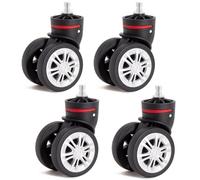 Todeco 4 Pièces Roues de Valise à Bagages, Non-universel, roulettes pivotantes durables pour Bagages, Roues de Rechange pour valises