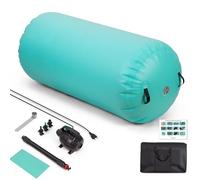 Todeco Air Roller 120x75cm Gonflable Rouleau d'Air, Cylindre de Gymnastique, Barrel Gymnastique Tumbling,Tapis de Gymnastique, Convient à la Gymnastique, Yoga, Taekwondo (Vert)