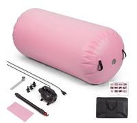Todeco Air Roller 120x75cm Gonflable Rouleau d'Air, Cylindre de Gymnastique, Barrel Gymnastique Tumbling, Tapis de Gymnastique, Rose