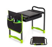 Todeco Banc Agenouilloir de Jardin, Repose Genoux avec 2 Types de Coussins | Sac à Outils, Genouillère et siège de Jardin Pliable, Tapis de Pelouse et Coussinets Doux pour Genoux de Jardinage